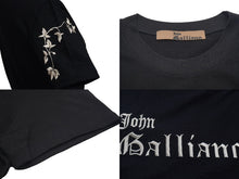 画像をギャラリービューアに読み込む, 極美品 JOHN GALLIANO ジョンガリアーノ 半袖Ｔシャツ トップス リボン刺繍 レース 3A12051197 コットン ブラック S 中古 55127