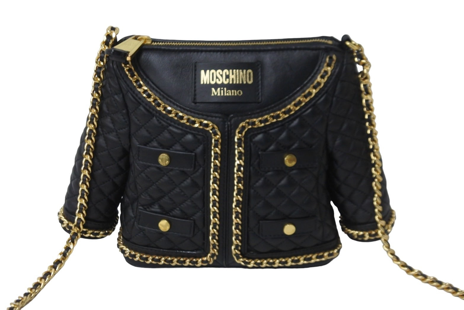 MOSCHINO モスキーノ キルト ジャケット ショルダーバッグ ラムスキン