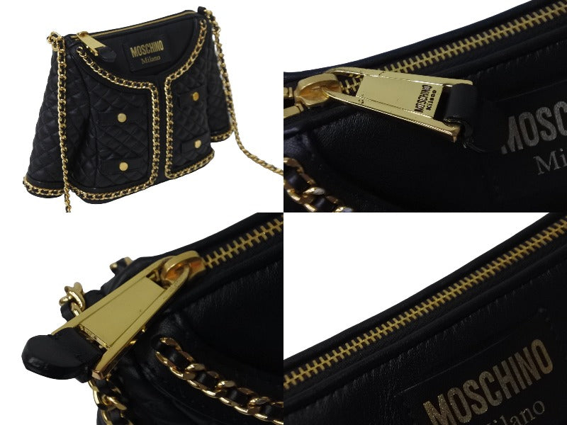 MOSCHINO モスキーノ キルト ジャケット ショルダーバッグ ラムスキン