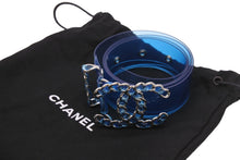 Load image into Gallery viewer, CHANEL シャネル ココマーク ベルト ビニール ブルー クリア シルバー金具 B18S 2018年 美品 中古 55147