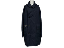 Load image into Gallery viewer, 新品未使用 HERMES エルメス コート ジャケット PT9608 中綿 ネイビー ナイロン コットン シルバー金具 サイズ50 中古 55155