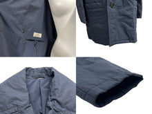 Load image into Gallery viewer, 新品未使用 HERMES エルメス コート ジャケット PT9608 中綿 ネイビー ナイロン コットン シルバー金具 サイズ50 中古 55155