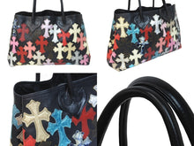 画像をギャラリービューアに読み込む, CHROME HEARTS クロムハーツ セメタリートートバッグ マルチカラー クロスパッチ TOTE W SNP ハンドバッグ 美品 中古 55194