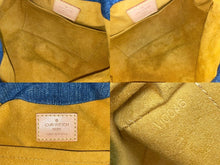 画像をギャラリービューアに読み込む, LouisVuitton ルイヴィトン プリーティ ハンドバッグ M95020 モノグラムデニム レザー ブルー ブラウン ゴールド 美品 中古 55231