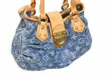 画像をギャラリービューアに読み込む, LouisVuitton ルイヴィトン プリーティ ハンドバッグ M95020 モノグラムデニム レザー ブルー ブラウン ゴールド 美品 中古 55231