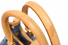 画像をギャラリービューアに読み込む, LouisVuitton ルイヴィトン プリーティ ハンドバッグ M95020 モノグラムデニム レザー ブルー ブラウン ゴールド 美品 中古 55231
