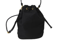Load image into Gallery viewer, 極美品 PRADA プラダ 巾着 ナイロン 2WAY ショルダーバッグ ゴールド金具 トライアングルロゴ レザー 鞄 中古 55236