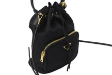 Load image into Gallery viewer, 極美品 PRADA プラダ 巾着 ナイロン 2WAY ショルダーバッグ ゴールド金具 トライアングルロゴ レザー 鞄 中古 55236