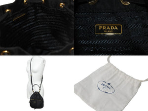 極美品 PRADA プラダ 巾着 ナイロン 2WAY ショルダーバッグ ゴールド金具 トライアングルロゴ レザー 鞄 中古 55236 –  Casanova Vintage