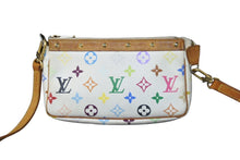 画像をギャラリービューアに読み込む, LOUIS VUITTON ルイヴィトン ポーチ マルチカラー ポシェットアクセソワール ホワイト M92649 村上隆 良品 中古 55244