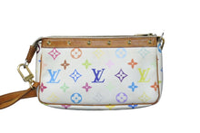 画像をギャラリービューアに読み込む, LOUIS VUITTON ルイヴィトン ポーチ マルチカラー ポシェットアクセソワール ホワイト M92649 村上隆 良品 中古 55244