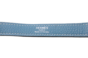 HERMES Shoulder Strap Accessory Blue Jean Togo Good Condition Used 55252