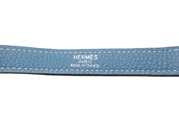 HERMES Shoulder Strap Accessory Blue Jean Togo Good Condition Used 55252