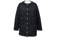 画像をギャラリービューアに読み込む, 新品同様 CHANEL シャネル ジャケット ブルゾン ココマーク ブラック ポリアミド ツイード 38 P60016V45660 中古 55268