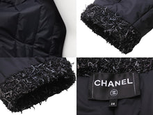 画像をギャラリービューアに読み込む, 新品同様 CHANEL シャネル ジャケット ブルゾン ココマーク ブラック ポリアミド ツイード 38 P60016V45660 中古 55268