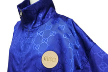画像をギャラリービューアに読み込む, 極美品 GUCCI グッチ 日本限定 GUCCI Off The Grid ジップアップジャケット GG柄 ブルー ポリアミド 42 631892 Z8AK7 中古 55269