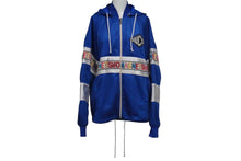 画像をギャラリービューアに読み込む, GUCCI グッチ メッシュ フード ジャケット ブルー ジップ ロゴ トップス パーカー 切り替え 511793 X9S68 サイズXS 美品 中古 55282