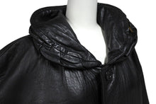 画像をギャラリービューアに読み込む, ISSEY MIYAKE イッセイミヤケ ジャケット ツモリチサト ショールカラー 80s ヴィンテージ ブラック 羊革 M RQ63010 良品 中古 55294