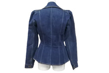 画像をギャラリービューアに読み込む, Christian Dior クリスチャンディオール デニムハートジャケット フレア ジョンガリアーノ 5A12022181 コットン 38 美品 中古 55300