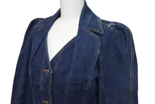 画像をギャラリービューアに読み込む, Christian Dior クリスチャンディオール デニムハートジャケット フレア ジョンガリアーノ 5A12022181 コットン 38 美品 中古 55300