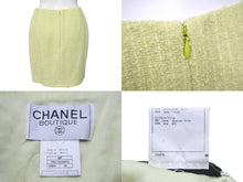 画像をギャラリービューアに読み込む, 極美品 CHANEL シャネル ツイードセットアップ ココマークボタン ラメ グリーン P05174V04072 サイズ38 中古 55303