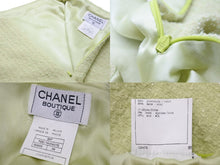 画像をギャラリービューアに読み込む, 極美品 CHANEL シャネル ツイードセットアップ ココマークボタン ラメ グリーン P05174V04072 サイズ38 中古 55303