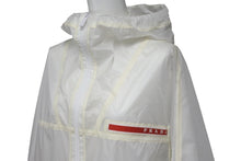 Load image into Gallery viewer, PRADA プラダ リネアロッサ フード付 リップストップ レインコート LR–LX039 ホワイト レッド サイズXS 美品 中古 55308