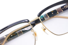 画像をギャラリービューアに読み込む, GUCCI グッチ サングラス メガネ マテリアルミックス スクエア型 52□16 プラスチック ブラック ゴールド 美品 中古 55310