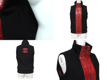 画像をギャラリービューアに読み込む, CHANEL シャネル ベスト リバーシブル スポーツライン ココマーク 09A ブラック レッド サイズ38 P36617W04354 美品 中古 55313