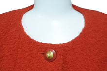 画像をギャラリービューアに読み込む, CHANEL シャネル ジャケット ショート丈 ココマークボタン PO2075VO2872 1993年秋 レッド ゴールド金具 38 美品 中古 55316