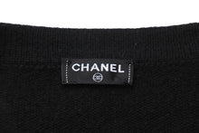 画像をギャラリービューアに読み込む, CHANEL シャネル カーディガン ココマークボタン P42011W04956 タグ無し カシミヤ ニット ブラック ホワイト 美品 中古 55319