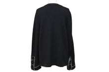 画像をギャラリービューアに読み込む, CHANEL シャネル カーディガン ココマークボタン P42011W04956 タグ無し カシミヤ ニット ブラック ホワイト 美品 中古 55319