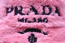 画像をギャラリービューアに読み込む, 極美品 PRADA プラダ バケットハット エンブロイダリーロゴテリークロス 刺繍 1HC1372DXO ポリエステル ピンク M 中古 55347