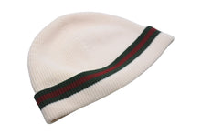 画像をギャラリービューアに読み込む, GUCCI グッチ ニット ニット帽 ニットキャップ ビーニー ウール ローゲージ ウェビングライン サイズ L 美品 中古 55356