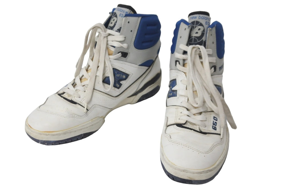 NEW BALANCE ニューバランス 650 OG ハイカット スニーカー ヴィンテージ 1989 ホワイト ブルー サイズ8 1/2 良品 中古 55384