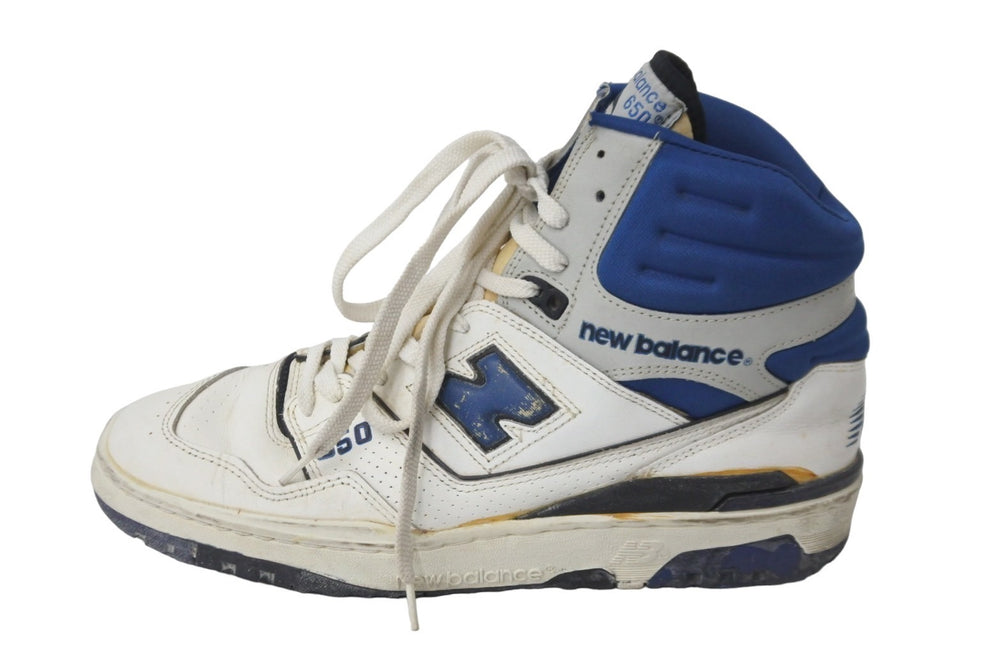 NEW BALANCE ニューバランス 650 OG ハイカット スニーカー ヴィンテージ 1989 ホワイト ブルー サイズ8 1/2 良品 中古 55384