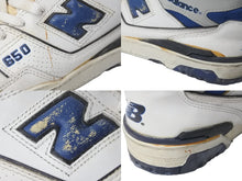 Load image into Gallery viewer, NEW BALANCE ニューバランス 650 OG ハイカット スニーカー ヴィンテージ 1989 ホワイト ブルー サイズ8 1/2 良品 中古 55384