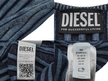画像をギャラリービューアに読み込む, DIESEL ディーゼル M-Clarksville チューブトップ ロゴ プレート ニット ブルー 青 シルバー金具 A05770 サイズXS 美品 中古 55394
