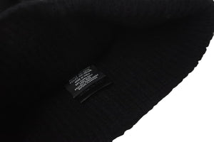 極美品 CHANEL シャネル ニットキャップ ニット帽 帽子 ユニセックス ロゴ パール カシミヤ ブラック 中古 55782