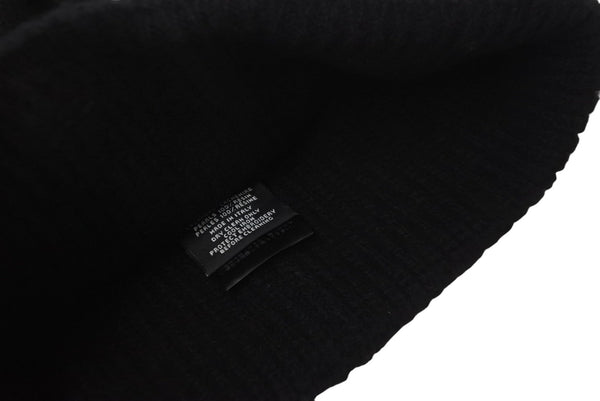 極美品 CHANEL シャネル ニットキャップ ニット帽 帽子 ユニセックス ロゴ パール カシミヤ ブラック 中古 55782