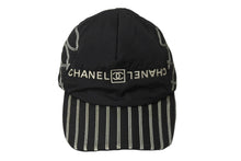 画像をギャラリービューアに読み込む, CHANEL シャネル スポーツライン キャップ 帽子 ココマーク ブラック ホワイト ドレイク M ナイロン 美品 中古 55408