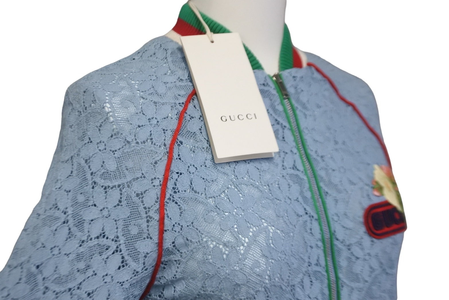 新品同様 GUCCI グッチ ジャケット トラックジャケット レース ブルー サイズ 12 542998 ZB421 中古 55422 –  Casanova Vintage