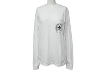 画像をギャラリービューアに読み込む, CHROME HEARTS クロムハーツ 長袖Ｔシャツ カットソー ロゴ入り ホワイト ブラック コットン サイズS 美品 中古 55426
