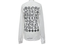 画像をギャラリービューアに読み込む, CHROME HEARTS クロムハーツ 長袖Ｔシャツ カットソー ロゴ入り ホワイト ブラック コットン サイズS 美品 中古 55426