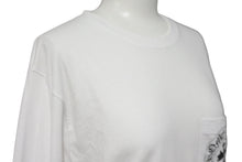 画像をギャラリービューアに読み込む, CHROME HEARTS クロムハーツ 長袖Ｔシャツ カットソー ロゴ入り ホワイト ブラック コットン サイズS 美品 中古 55426