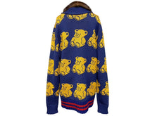 画像をギャラリービューアに読み込む, GUCCI グッチ カーディガン テディベア ジャカード ネイビー ウール 439694 X5F50 サイズS 美品 中古 55431