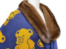 画像をギャラリービューアに読み込む, GUCCI グッチ カーディガン テディベア ジャカード ネイビー ウール 439694 X5F50 サイズS 美品 中古 55431