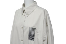 画像をギャラリービューアに読み込む, 極美品 BALENCIAGA バレンシアガ 21AW バーコードロゴ オーバーサイズ 長袖シャツ グレー 662982 サイズ38 中古 55433