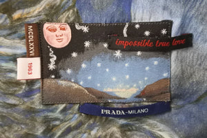 PRADA プラダ 半袖シャツ 16AW アーカイブ Impossible True Love ホワイト マルチカラー サイズL 美品 中古 55452