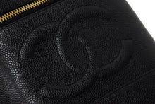 画像をギャラリービューアに読み込む, CHANEL シャネル ハンドバッグ 縦長バニティバック ココマーク キャビアスキン 6番台 ブラック ゴールド金具 美品 中古 55455